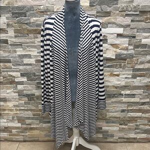 zenergy Striped Black and White Cardigan